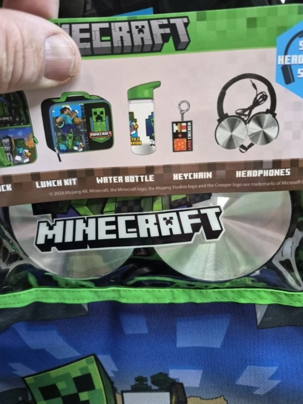 Minecraft Kids Green and Blue Backpack - Official Minecraft Design